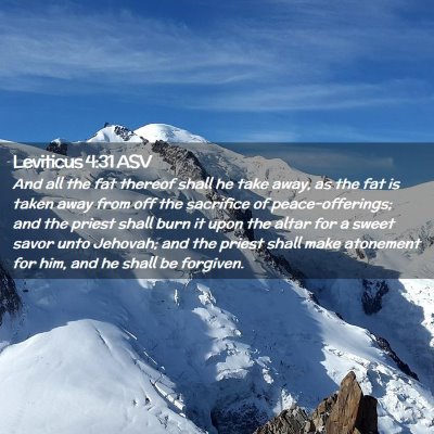Picture 02 - Leviticus 4:31 ASV - And all the fat thereof shall he take away, as - Bible Verse Picture