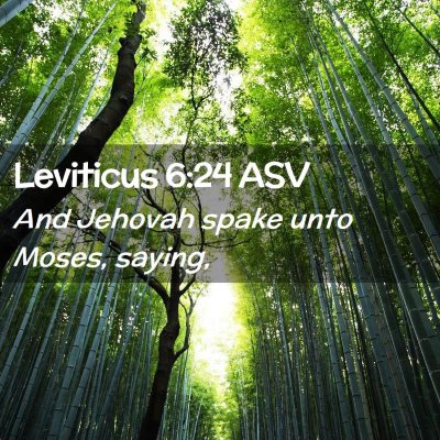 Picture 02 - Leviticus 6:24 ASV - And Jehovah spake unto Moses, - Bible Verse Picture