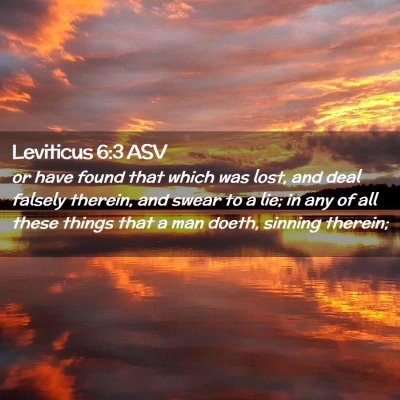 Picture 02 - Leviticus 6:3 ASV - or have found that which was lost, and deal - Bible Verse Picture
