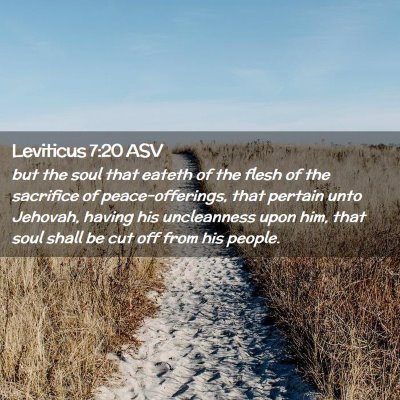 Picture 02 - Leviticus 7:20 ASV - but the soul that eateth of the flesh of the - Bible Verse Picture