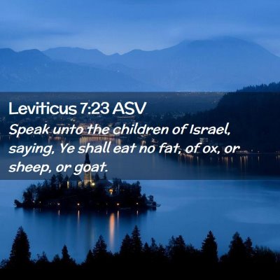 Picture 02 - Leviticus 7:23 ASV - Speak unto the children of Israel, saying, Ye - Bible Verse Picture