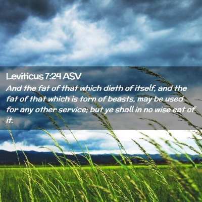 Picture 02 - Leviticus 7:24 ASV - And the fat of that which dieth of itself, and - Bible Verse Picture