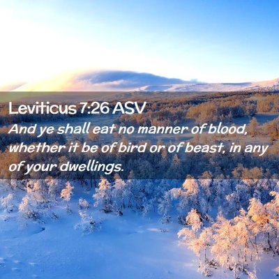 Picture 02 - Leviticus 7:26 ASV - And ye shall eat no manner of blood, whether it - Bible Verse Picture