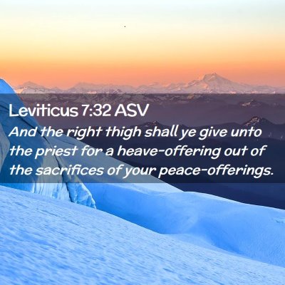 Picture 02 - Leviticus 7:32 ASV - And the right thigh shall ye give unto the priest - Bible Verse Picture