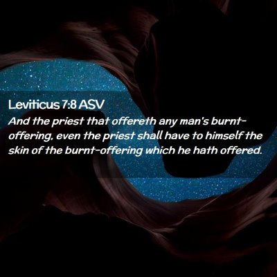 Picture 02 - Leviticus 7:8 ASV - And the priest that offereth any man's - Bible Verse Picture