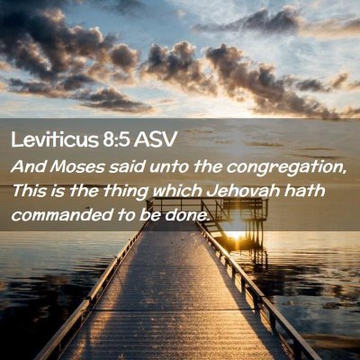 Picture 02 - Leviticus 8:5 ASV - And Moses said unto the congregation, This is the - Bible Verse Picture