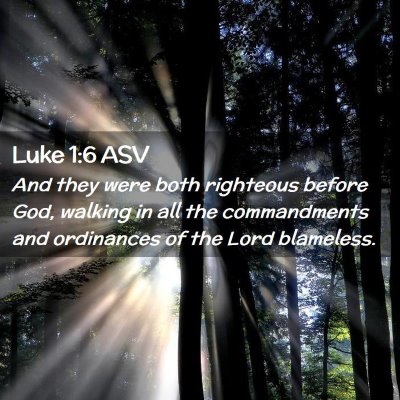 Picture 02 - Luke 1:6 ASV - And they were both righteous before God, walking - Bible Verse Picture