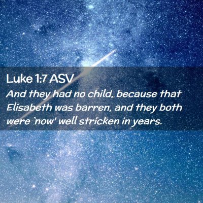Picture 02 - Luke 1:7 ASV - And they had no child, because that Elisabeth was - Bible Verse Picture