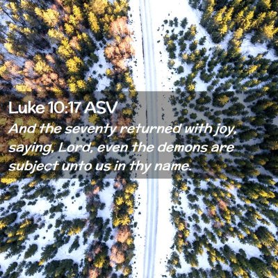 Picture 02 - Luke 10:17 ASV - And the seventy returned with joy, saying, Lord, - Bible Verse Picture