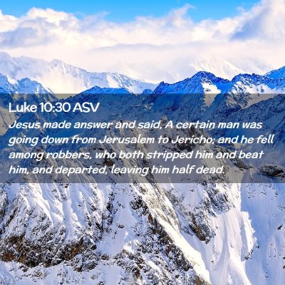 Picture 02 - Luke 10:30 ASV - Jesus made answer and said, A certain man was - Bible Verse Picture