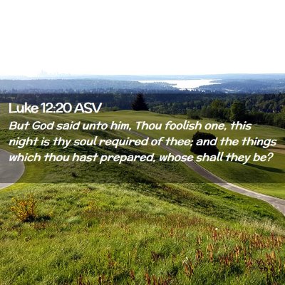 Picture 02 - Luke 12:20 ASV - But God said unto him, Thou foolish one, this - Bible Verse Picture