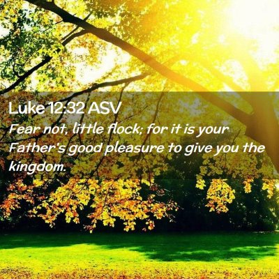 Picture 02 - Luke 12:32 ASV - Fear not, little flock; for it is your Father's - Bible Verse Picture