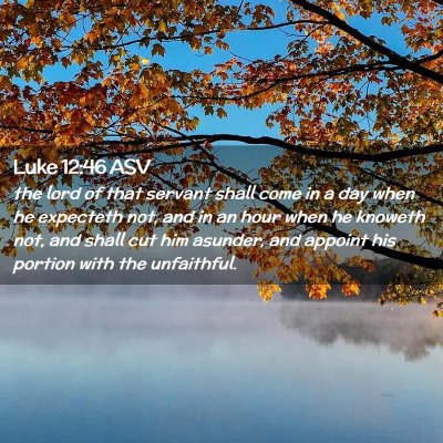 Picture 02 - Luke 12:46 ASV - the lord of that servant shall come in a day when - Bible Verse Picture
