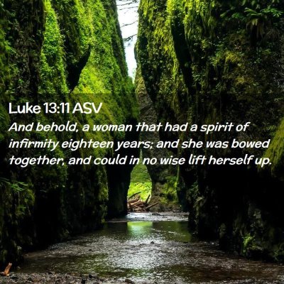 Picture 02 - Luke 13:11 ASV - And behold, a woman that had a spirit of - Bible Verse Picture