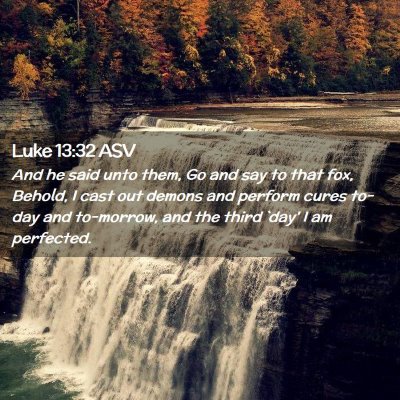 Picture 02 - Luke 13:32 ASV - And he said unto them, Go and say to that fox, - Bible Verse Picture