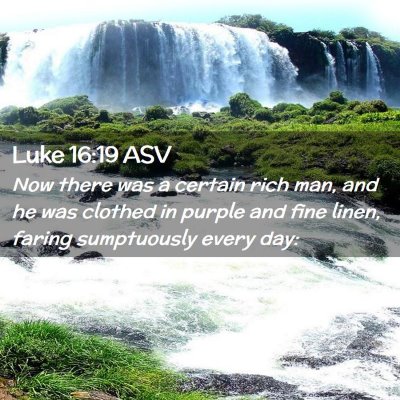 Picture 02 - Luke 16:19 ASV - Now there was a certain rich man, and he was - Bible Verse Picture