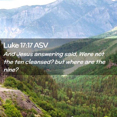 Picture 02 - Luke 17:17 ASV - And Jesus answering said, Were not the ten - Bible Verse Picture