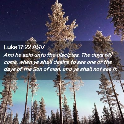 Picture 02 - Luke 17:22 ASV - And he said unto the disciples, The days will - Bible Verse Picture