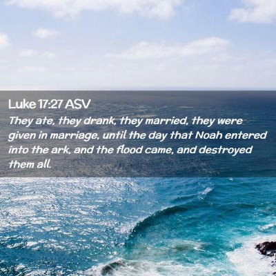 Picture 02 - Luke 17:27 ASV - They ate, they drank, they married, they were - Bible Verse Picture