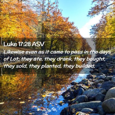 Picture 02 - Luke 17:28 ASV - Likewise even as it came to pass in the days of - Bible Verse Picture