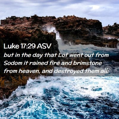 Picture 02 - Luke 17:29 ASV - but in the day that Lot went out from Sodom it - Bible Verse Picture