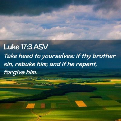 Picture 02 - Luke 17:3 ASV - Take heed to yourselves: if thy brother sin, - Bible Verse Picture