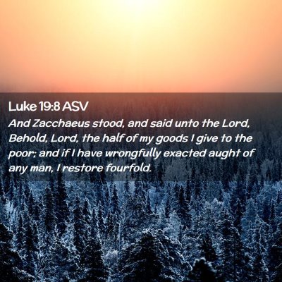 Picture 02 - Luke 19:8 ASV - And Zacchaeus stood, and said unto the Lord, - Bible Verse Picture