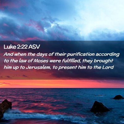 Picture 02 - Luke 2:22 ASV - And when the days of their purification according - Bible Verse Picture