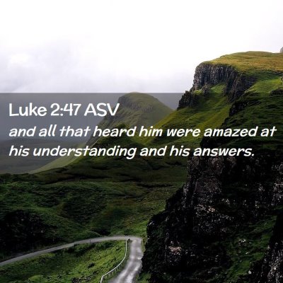 Picture 02 - Luke 2:47 ASV - and all that heard him were amazed at his - Bible Verse Picture