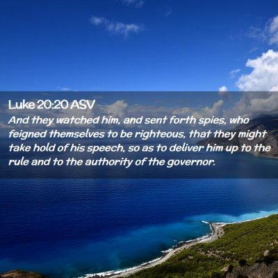 Picture 02 - Luke 20:20 ASV - And they watched him, and sent forth spies, who - Bible Verse Picture