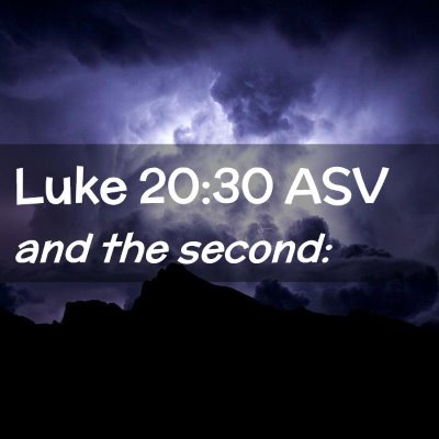 Picture 02 - Luke 20:30 ASV - and the - Bible Verse Picture