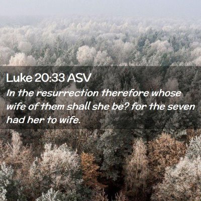 Picture 02 - Luke 20:33 ASV - In the resurrection therefore whose wife of them - Bible Verse Picture