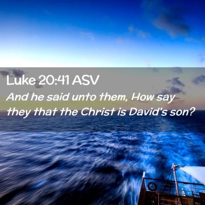 Picture 02 - Luke 20:41 ASV - And he said unto them, How say they that the - Bible Verse Picture