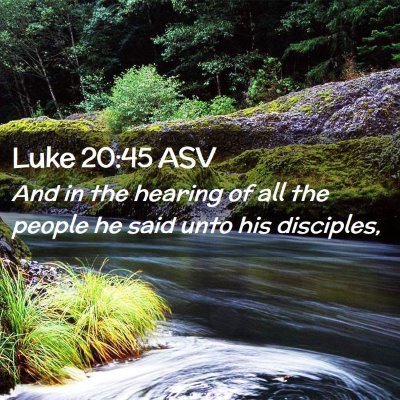 Picture 02 - Luke 20:45 ASV - And in the hearing of all the people he said unto - Bible Verse Picture