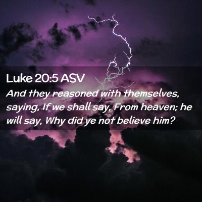 Picture 02 - Luke 20:5 ASV - And they reasoned with themselves, saying, If we - Bible Verse Picture