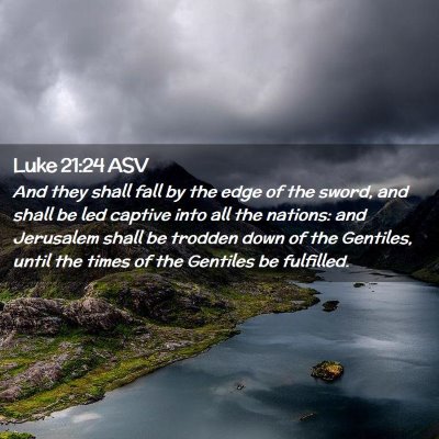Picture 02 - Luke 21:24 ASV - And they shall fall by the edge of the sword, and - Bible Verse Picture