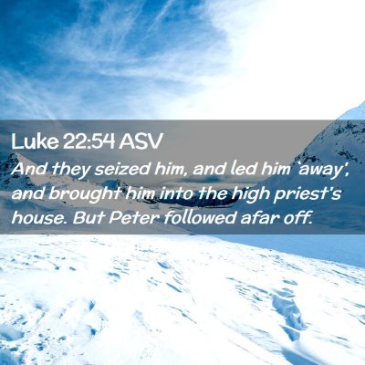 Picture 02 - Luke 22:54 ASV - And they seized him, and led him `away', and - Bible Verse Picture