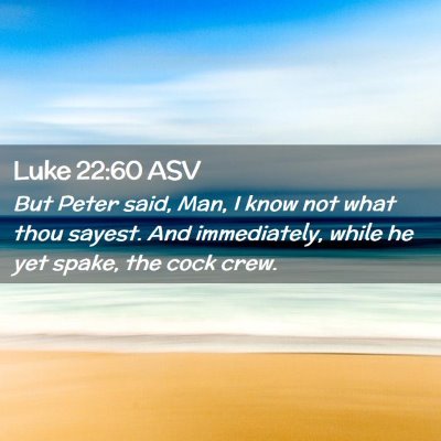 Picture 02 - Luke 22:60 ASV - But Peter said, Man, I know not what thou sayest. - Bible Verse Picture