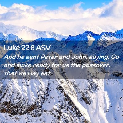 Picture 02 - Luke 22:8 ASV - And he sent Peter and John, saying, Go and make - Bible Verse Picture