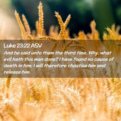 Picture 02 - Luke 23:22 ASV - And he said unto them the third time, Why, what - Bible Verse Picture
