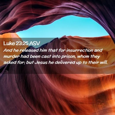 Picture 02 - Luke 23:25 ASV - And he released him that for insurrection and - Bible Verse Picture