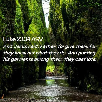 Picture 02 - Luke 23:34 ASV - And Jesus said, Father, forgive them; for they - Bible Verse Picture