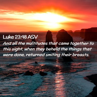 Picture 02 - Luke 23:48 ASV - And all the multitudes that came together to this - Bible Verse Picture