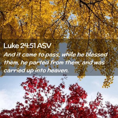 Picture 02 - Luke 24:51 ASV - And it came to pass, while he blessed them, he - Bible Verse Picture