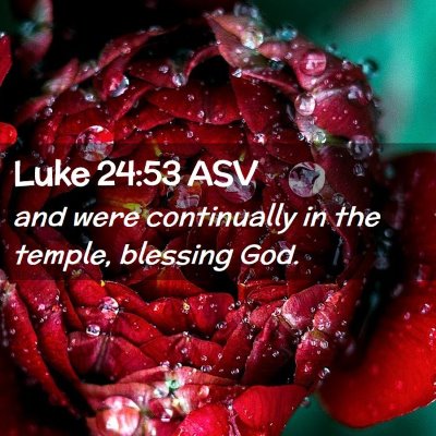 Picture 02 - Luke 24:53 ASV - and were continually in the temple, blessing - Bible Verse Picture