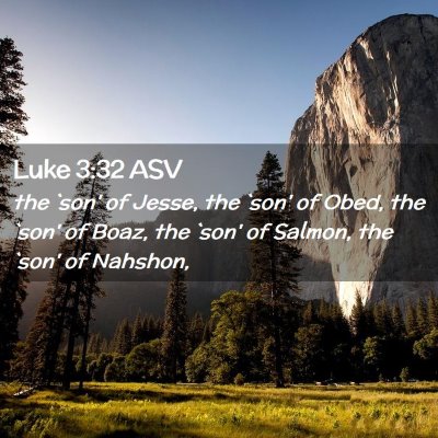 Picture 02 - Luke 3:32 ASV - the `son' of Jesse, the `son' of Obed, the `son' - Bible Verse Picture