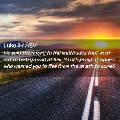Picture 02 - Luke 3:7 ASV - He said therefore to the multitudes that went out - Bible Verse Picture