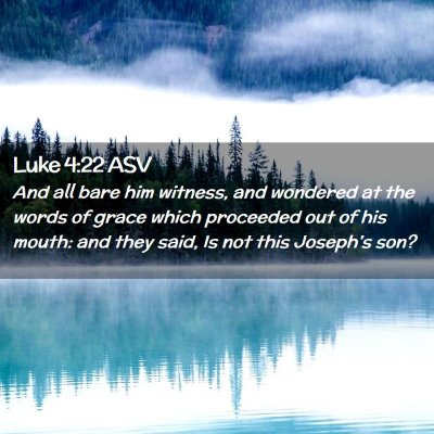 Picture 02 - Luke 4:22 ASV - And all bare him witness, and wondered at the - Bible Verse Picture