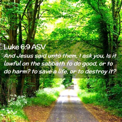 Picture 02 - Luke 6:9 ASV - And Jesus said unto them, I ask you, Is it lawful - Bible Verse Picture