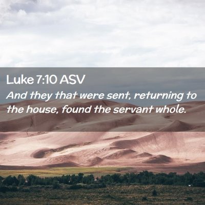 Picture 02 - Luke 7:10 ASV - And they that were sent, returning to the house, - Bible Verse Picture